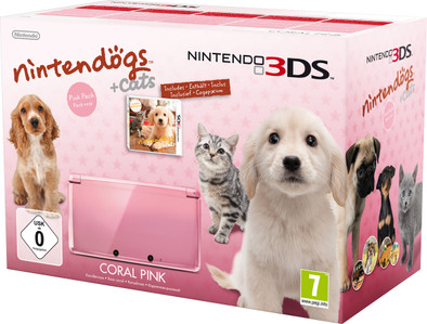Nintendo 3DS Coral Pink + Nintendogs + Cats: Retriever is nooit meer leverbaar