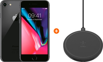 Apple iPhone 8 64GB Space Gray + Belkin Boost Up Draadloze Oplader 10W Zwart is nooit meer leverbaar