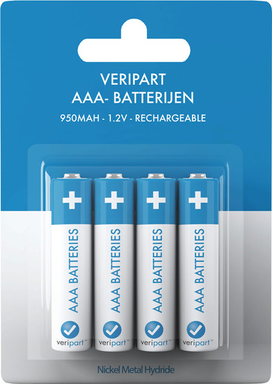 Veripart Oplaadbare NiMH AAA-batterijen 4 stuks is nooit meer leverbaar