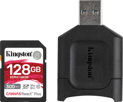 Kingston 128GB SDXC React Plus SDR2 + MLP SD Reader is nooit meer leverbaar