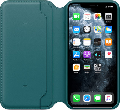 Apple iPhone 11 Pro Max Leather Folio Peacock Coolblue Phone cases