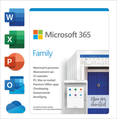 Microsoft 365 Family NL Abonnement 1 jaar is nooit meer leverbaar