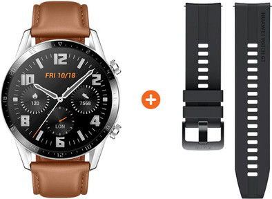 Huawei Watch GT 2 Zilver/Bruin 46mm is nooit meer leverbaar