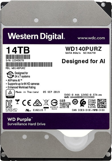 WD Purple WD140PURZ 14TB is nooit meer leverbaar
