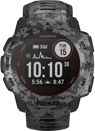 Garmin Instinct Solar Zwart Camo is nooit meer leverbaar