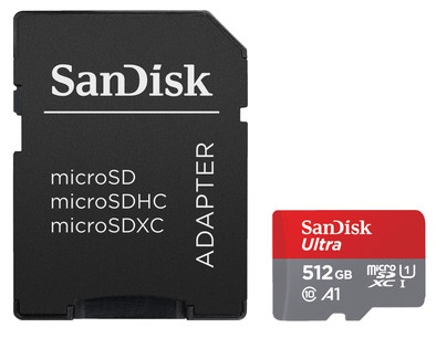 Sandisk MicroSDXC Ultra Android 512GB 100MB&#x2F;s Class 10 A1 is nooit meer leverbaar