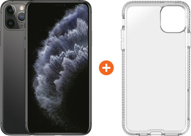 Apple iPhone 11 Pro Max 64 GB Space Gray + Tech21 Pure Back Cover Transparant is nooit meer leverbaar