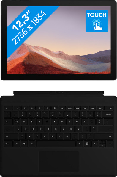 Microsoft Surface Pro 7 - i7 - 16 GB - 256 GB Black + Type C is nooit meer leverbaar
