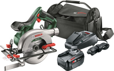 Bosch PKS 18 LI 1 Cirkelzaag + Bosch 18V 4,0 Ah Starterset + Gereedschapstas is nooit meer leverbaar