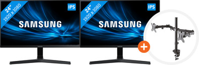 2x Samsung LS24R356FHU + NewStar FPMA-D550DBLACK is nooit meer leverbaar