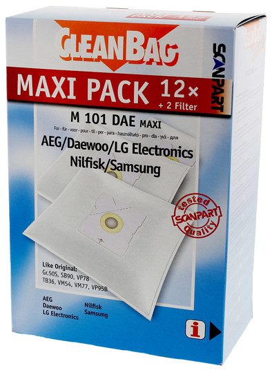 CleanBag Maxipack stofzuigerzakken M 101 DAE MAX (12 stuks) is nooit meer leverbaar