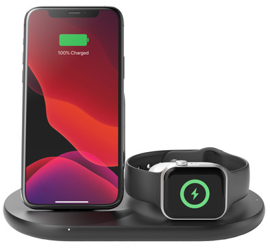 Belkin 3-in-1 Kabelloses Ladegerät 7,5 W mit Ständer und Apple Watch Ladegerät Schwarz ist nicht mehr verfügbar