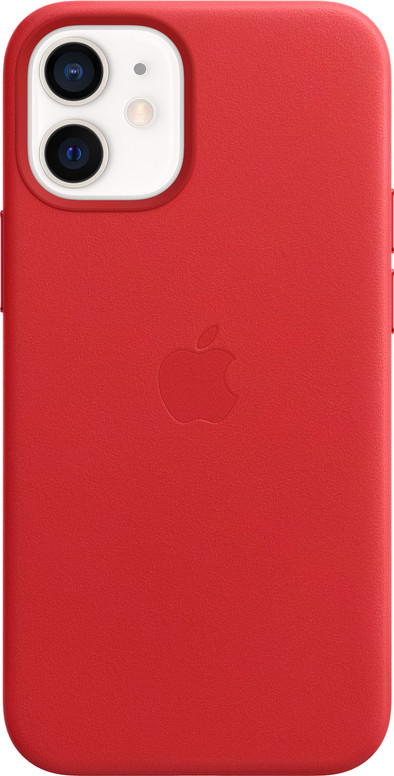 Apple iPhone 12 mini Back Cover met MagSafe Leer RED is nooit meer leverbaar