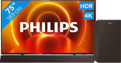 Philips 75PUS7805/12 + Soundbar is nooit meer leverbaar