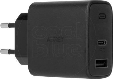 Aukey PA-F3 Oplader Zonder Kabel 2 Usb Poorten 18W  Power Delivery is nooit meer leverbaar
