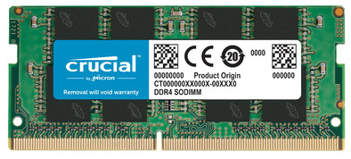 Crucial 16GB 2666MHz DDR4 SODIMM Dual Rank (1x16GB) is nooit meer leverbaar