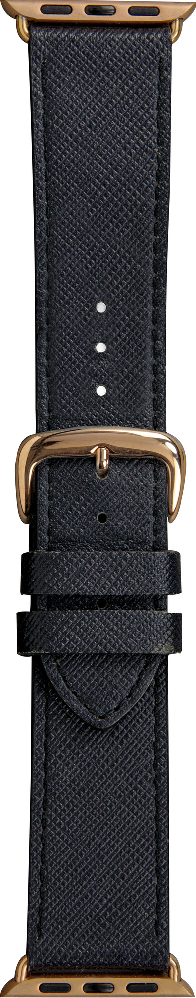 DBramante1928 Madrid Apple Watch 38/40/41 mm Leren Bandje Zwart/Ros&amp;eacute;goud is nooit meer leverbaar