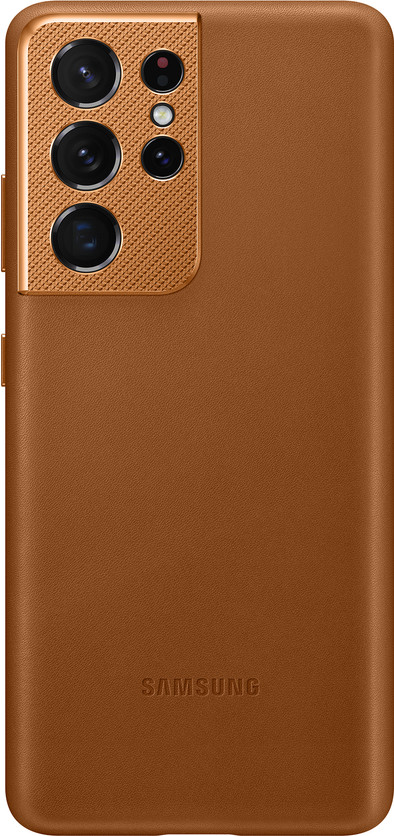 Samsung Galaxy S21 Ultra Back Cover Leather Brown Coolblue