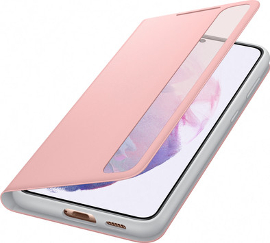 Samsung Galaxy S21 Plus Clear View Book Case Roze is nooit meer leverbaar