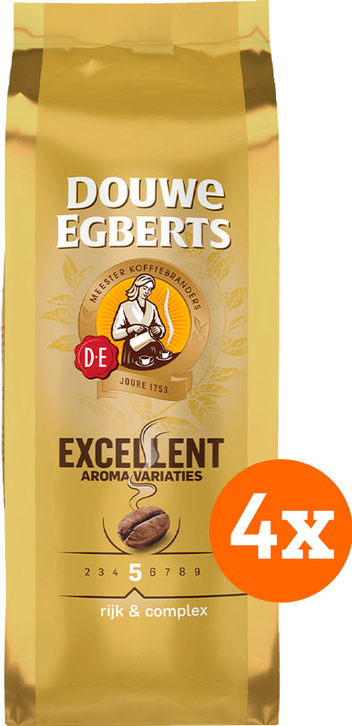 Douwe Egberts Aroma Excellent koffiebonen 4 x 0,5 kg is nooit meer leverbaar