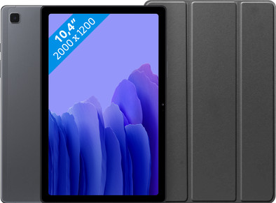 Samsung Galaxy Tab A7 64GB Wifi + 4G Grijs + Just in Case Book Case Zwart is nooit meer leverbaar