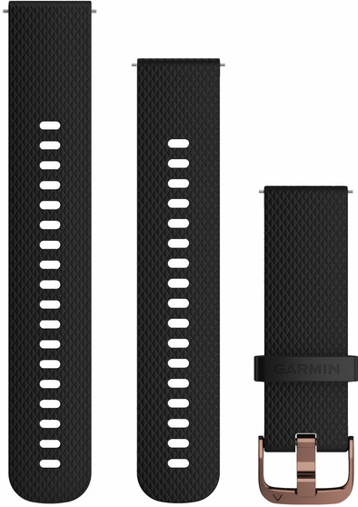 Garmin Siliconen Bandje Zwart/Roségoud 20mm is nooit meer leverbaar