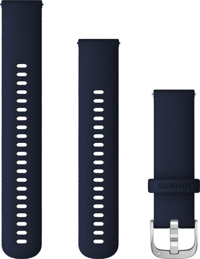 Garmin Siliconen Bandje Blauw/Zilver 22mm is nooit meer leverbaar