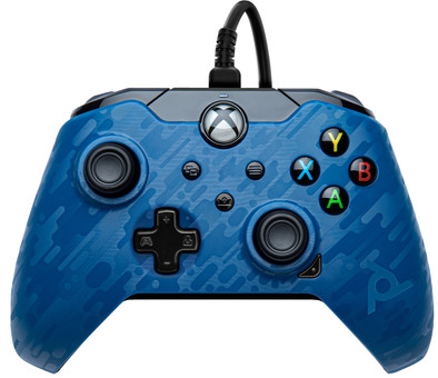 PDP Wired Controller Xbox Series X and Xbox One Blue Camo