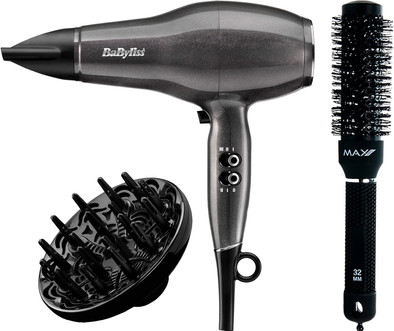 BaByliss Platinum Diamond 2300 Fohn D6490DE + Max Pro Ceramic Radial Brush - 32 mm is nooit meer leverbaar
