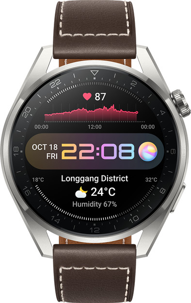 Huawei Watch 3 Pro Classic 4G Zilver/Bruin 49mm is nooit meer leverbaar