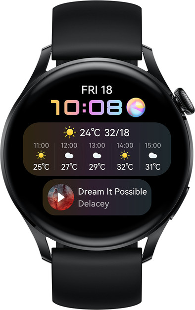 Huawei Watch 3 Active 4G Zwart/Zwart 46mm is nooit meer leverbaar