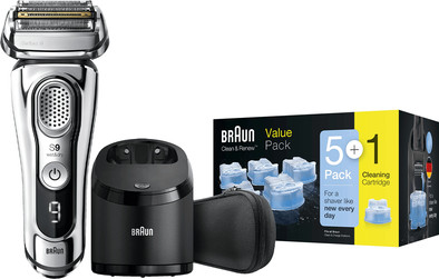 Braun Series 9 9395CC + Braun reinigingsvloeistof Clean &amp; Renew cartridges (5+1 stuks) is nooit meer leverbaar