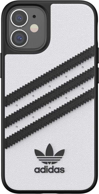 Adidas Apple iPhone 12 mini Back Cover Leer Wit/Zwart is nooit meer leverbaar