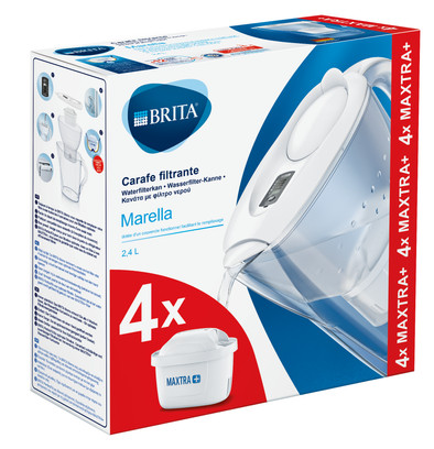 BRITA Marella Cool White + 4 Maxtra+ filterpatronen is nooit meer leverbaar