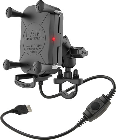 RAM Mounts Telefoonhouder Motor Stuur met Draadloos Opladen is nooit meer leverbaar