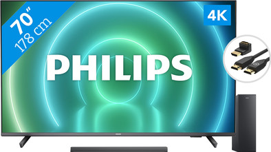 Philips 70PUS7906 - Ambilight + Soundbar + Hdmi kabel is nooit meer leverbaar