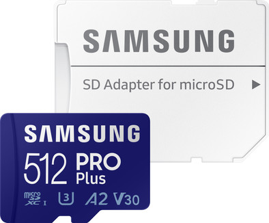 Samsung PRO Plus 512GB microSDXC + SD Adapter is nooit meer leverbaar