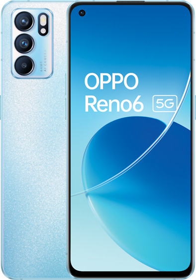 OPPO Reno6 128GB Blauw 5G is nooit meer leverbaar