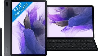 Samsung Galaxy Tab S7 FE 128GB Wifi Zwart + Samsung Toetsenbord Hoes QWERTY Zwart is nooit meer leverbaar