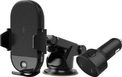 Veripart Houder Auto Dashboard/Voorruit met Draadloos Opladen + BlueBuilt Autolader is nooit meer leverbaar