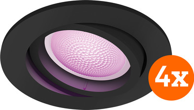 Philips Hue Centura inbouwspot White &amp; Color rond Zwart 4-pack is nooit meer leverbaar