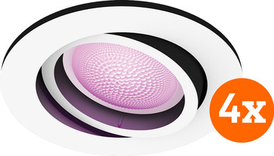 Philips Hue Centura inbouwspot White &amp; Color rond Wit 4-pack is nooit meer leverbaar