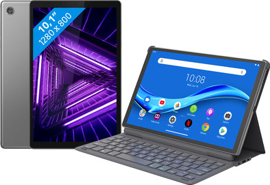 Lenovo Tab M10 HD (2de generatie) 64GB Wifi Grijs + Toetsenbord Hoes QWERTY Grijs is nooit meer leverbaar