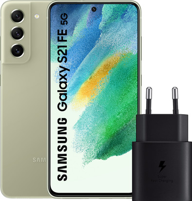 Samsung Galaxy S21 FE 128GB Groen 5G + Samsung Oplader 25W is nooit meer leverbaar