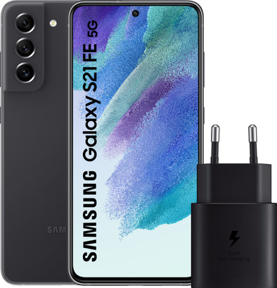 Samsung Galaxy S21 FE 128GB Grijs 5G + Samsung Oplader 25W is nooit meer leverbaar