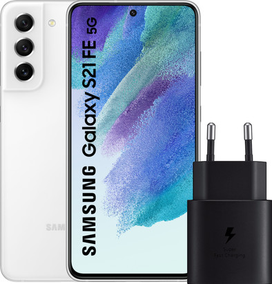 Samsung Galaxy S21 FE 128GB Wit 5G + Samsung Oplader 25W is nooit meer leverbaar
