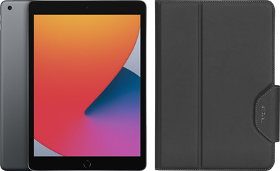 Apple iPad (2020) 10.2 inch 32 GB Wifi Space Gray + Targus VersaVu Book Case Zwart is nooit meer leverbaar