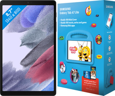 Samsung Galaxy Tab A7 Lite 32 GB Wifi Zwart + Studio 100 bundel is nooit meer leverbaar