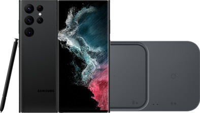 Samsung Galaxy S22 Ultra 128GB Zwart 5G + Samsung Duo Draadloze Oplader 15W is nooit meer leverbaar