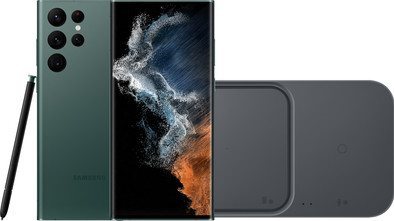 Samsung Galaxy S22 Ultra 512 GB Groen 5G + Samsung Duo Draadloze Oplader 15W is nooit meer leverbaar
